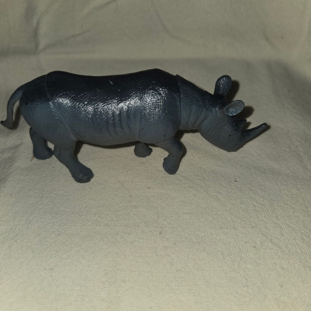 Rhinoceros Figurine Toy Hard PVC Plastic Good Condition Cutie